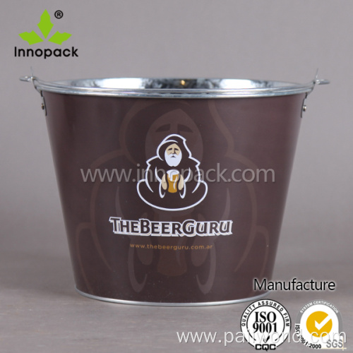 Metal Round Champagne Beer Ice Bucket for Bar